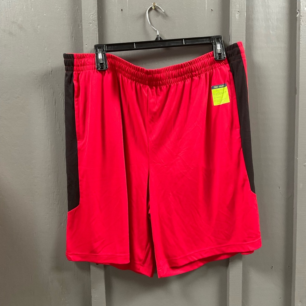 Tek gear mens red basketball shorts